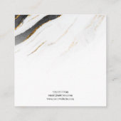 Zwart Wit Goud Marmer · Oorbel Sieraden Display Vierkante Visitekaartje (Achterkant)