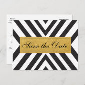 Zwart Wit & Goud Modern Geometrisch Briefkaart (Voorkant / Achterkant)