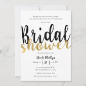 Zwart Wit Goud Modern Glam Vrijgezellenfeest Kaart (Voorkant)