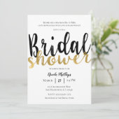 Zwart Wit Goud Modern Glam Vrijgezellenfeest Kaart (Staand voorkant)