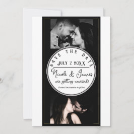 Zwart Wit Goud Modern Minimaal Bewaar de Datum