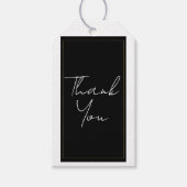 Zwart Wit Goud Modern Minimaal Elegant Huwelijk Cadeaulabel (Voorkant)