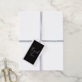 Zwart Wit Goud Modern Minimaal Elegant Huwelijk Cadeaulabel (Met Touw)