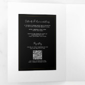 Zwart Wit Goud Modern Minimaal Elegant Huwelijk Drieluik Uitnodiging (Binnenzijde eerst)