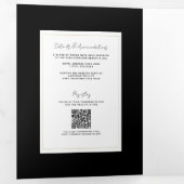 Zwart Wit Goud Modern Minimaal Elegant Huwelijk Drieluik Uitnodiging (Binnenzijde eerst)