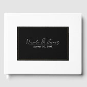 Zwart Wit Goud Modern Minimaal Elegant Huwelijk Gastenboek (Voorkant)