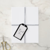 Zwart Wit Goud Modern Minimaal Elegant Trouwen Cadeaulabel (Met Touw)