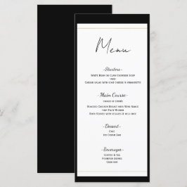 Zwart Wit Goud Modern Minimaal Huwelijksmenu Menu