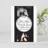 Zwart Wit Goud Modern Minimaal Save the Date (Staand voorkant)