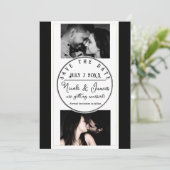 Zwart Wit Goud Modern Minimaal Save the Date (Staand voorkant)