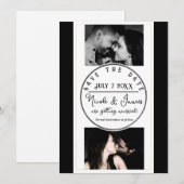 Zwart Wit Goud Modern Minimaal Save the Date (Voorkant / Achterkant)