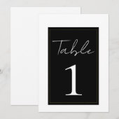 Zwart Wit Goud Modern Minimaal Tafelnummer (Voorkant / Achterkant)