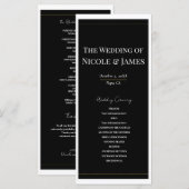 Zwart Wit Goud Modern Minimaal Trouwprogramma Programmakaart (Voorkant / Achterkant)