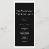 Zwart Wit Goud Modern Minimaal Trouwprogramma Programmakaart (Voorkant)