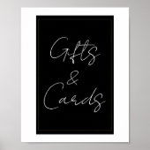 Zwart Wit Goud Modern Minimal Gifts & Kaarten Sign Poster (Voorkant)