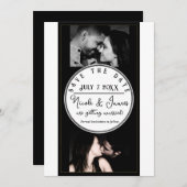 Zwart Wit Goud Modern Minimal Save the Date (Voorkant / Achterkant)