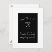 Zwart Wit Goud Modern Minimal Save the Date Aankondigingskaart (Voorkant / Achterkant)