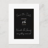 Zwart Wit Goud Modern Minimal Save the Date Aankondigingskaart (Voorkant)