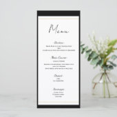 Zwart Wit Goud Modern Minimal Trouwmenu Menu (Staand voorkant)