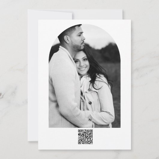 Zwart Wit Goud Modern Minimal Wedding Bedankt Kaart (Achterkant)