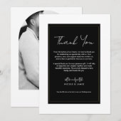 Zwart Wit Goud Modern Minimal Wedding Bedankt Kaart (Voorkant / Achterkant)