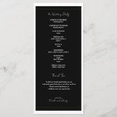 Zwart Wit Goud Modern Minimal Wedding Programma Programmakaart (Achterkant)