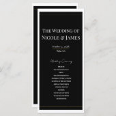 Zwart Wit Goud Modern Minimal Wedding Programma Programmakaart (Voorkant / Achterkant)