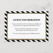 Zwart Wit Goud Modern Stripes Gastenverblijf Informatiekaartje (Voorkant)