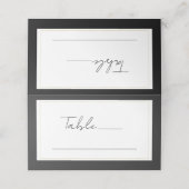 Zwart Wit Goud Moderne Minimale Zittafel Plaatskaartje (Buitenkant ongevouwen)