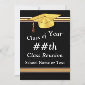Zwart, wit, goud, persoonlijke, klasse reünie kaart (Voorkant)