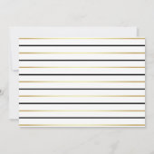 Zwart Wit & Goud Schrift & Strepen Afstudeerfoto Aankondiging (Achterkant)