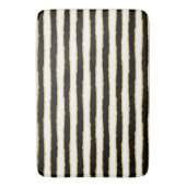 Zwart Wit Goud Strepen Badmat (Voorkant Verticaal)