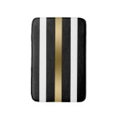 Zwart Wit Goud Strepen Badmat (Voorkant Verticaal)