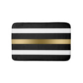 Zwart Wit Goud Strepen Badmat (Voorkant)