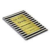 Zwart Wit & Goud Strepen Bruiloft Gastenboek Notitieboek (Rechterzijde)