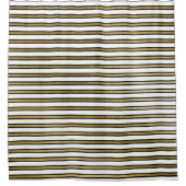 Zwart Wit Goud Strepen Lijnen Minimale Chique Glam Douchegordijn (Voorkant)