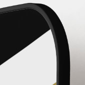 Zwart Wit Goud Strepen Monogram Pickleball Paddle (Links Detail)