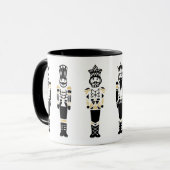 Zwart, Wit & Goud Trendy Notenkraker Kerstmis Mok (Voorkant links)