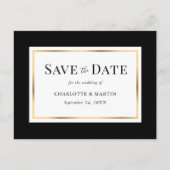 Zwart Wit Goud Trouwen Save The Date Aankondigingskaart (Voorkant)