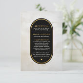 Zwart Wit Goud Wedding Receptie Enclosure Kaart (Staand voorkant)