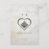 Zwart Wit Goud Wedding Receptie Enclosure Kaart (Achterkant)