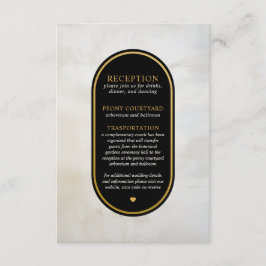 Zwart Wit Goud Wedding Receptie Enclosure Kaart