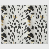 Zwart Wit Goud Western Koeienhuid Cadeaupapier (Vlak)