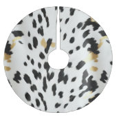 Zwart Wit Goud Western Koeienhuid Kerstboom Rok (Voorkant)