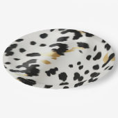 Zwart Wit Goud Western Koeienhuid Papieren Bordje (Gekanteld)