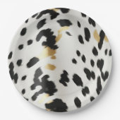 Zwart Wit Goud Western Koeienhuid Papieren Bordje (Voorkant)
