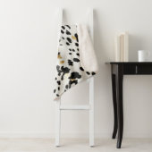 Zwart Wit Goud Western Koeienhuid Sherpa Deken (In situ)