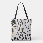 Zwart Wit Goud Western Koeienhuid Tote Bag (Achterkant)