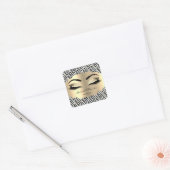 Zwart Wit Goud WimpersNaam Cleaner Liefde & Bedank Vierkante Sticker (Envelop)