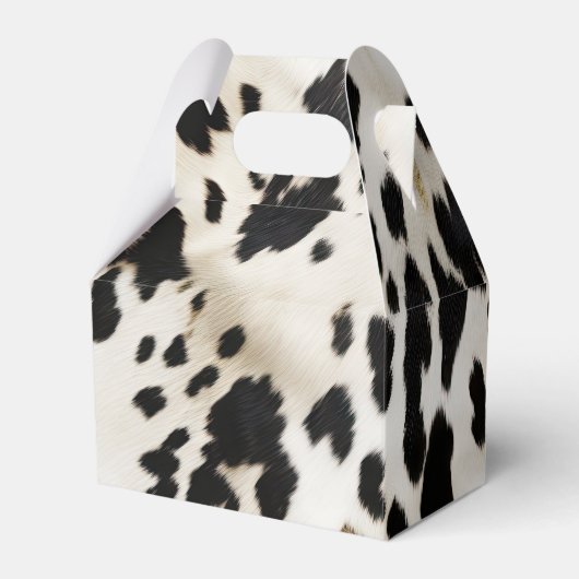Zwart Wit Goud Zuidwest Cowhide  Bedankdoosjes (Voorkant Zijde)